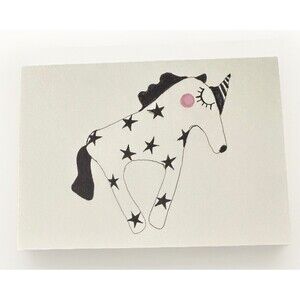 Vintage Oddballs Watercolor White Notecards - Unicorn - Birthday - 10 Pk